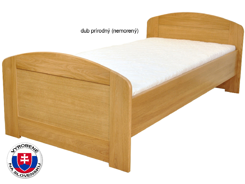 Egyszemélyes ágy 90 cm Petronila egyenes támla a lábaknál (masszív)