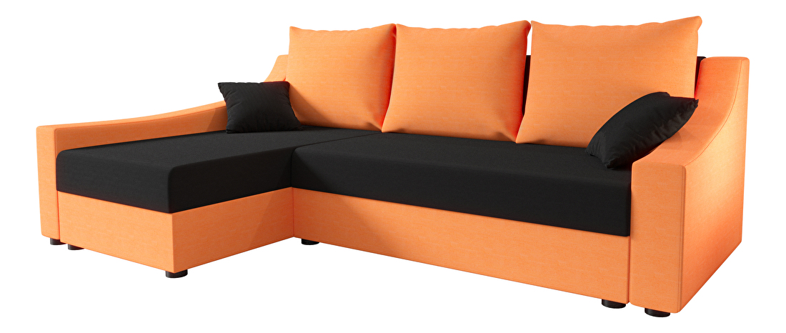Sarok ülőgarnitúra Opal L (narancssárga + fekete) (B)