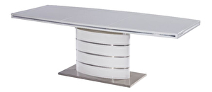 Széthúzható étkezőasztal 120-180 cm Florinda (magasfényű fehér + fehér) (4 és 8 fő részére)