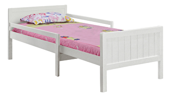 Egyszemélyes ágy 90 cm Elunna (fehér) (ágyráccsal)