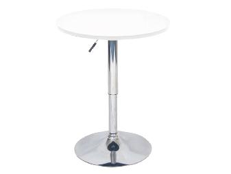 Állítható magasságú bárasztal Biria (fehér + króm)   *bazár