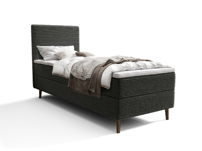 Egyszemélyes ágy 80 cm Napoli Comfort (sötétzöld) (ágyráccsal, tárolóhellyel)