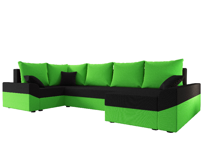 Sarok ülőgarnitúra Dusk Long (zöld + fekete) (B)
