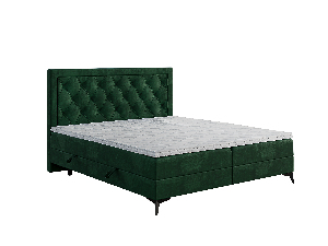Egyszemélyes ágy Boxspring 120 cm Dustin (sötétzöld) (matraccal és tárolóhellyel)