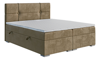 Egyszemélyes ágy Boxspring 120 cm Gal (sötétbézs) (matraccal és tárolóhellyel)