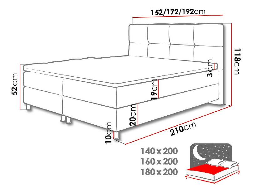 Kontinentális ágy 160 cm Mirjan Amarydia (fresh 32)