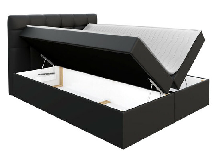 Kontinentális ágy Kennedy (180x200) (öko-bőr Soft 011 + fekete)
