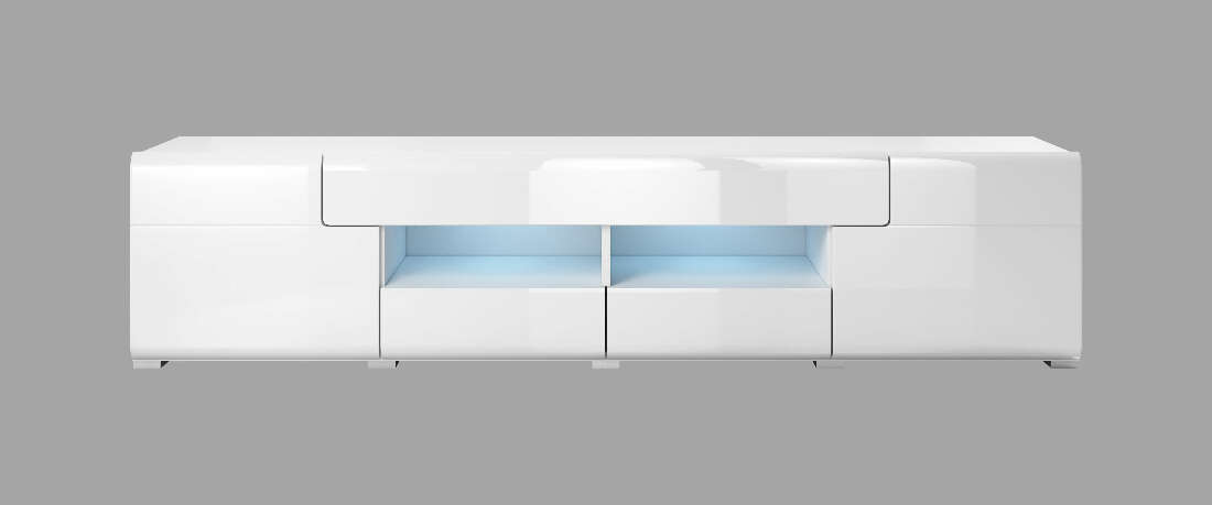 Nappali bútorsor Tamie (fehér+ fényes fehér)