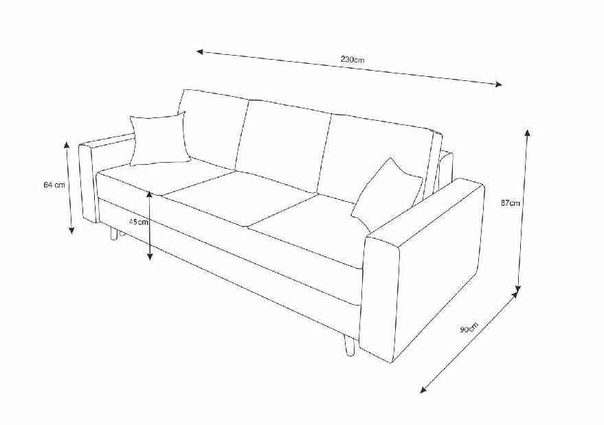 Szétnyitható kanapé Kineton (krém)