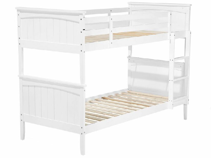 Emeletes ágy 90 cm RADIN (fehér) (ágyráccsal és tárolóhellyel)