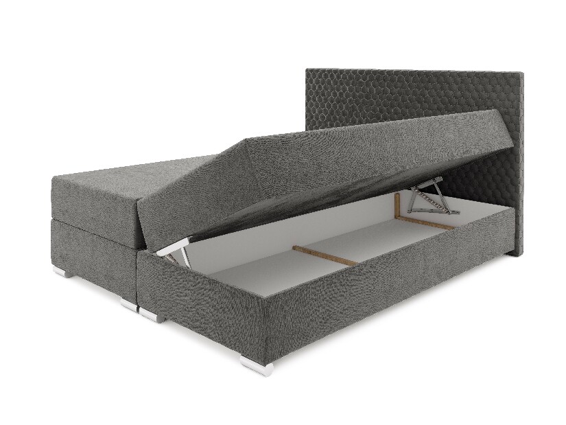 Kétszemélyes ágy 160 cm Harlan (sötétszürke) ( ágyráccsal, matraccal és tárolóhellyel)
