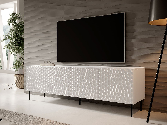 TV szekrény/asztal Mirjan Ergibet (fehér + fehér + fekete)