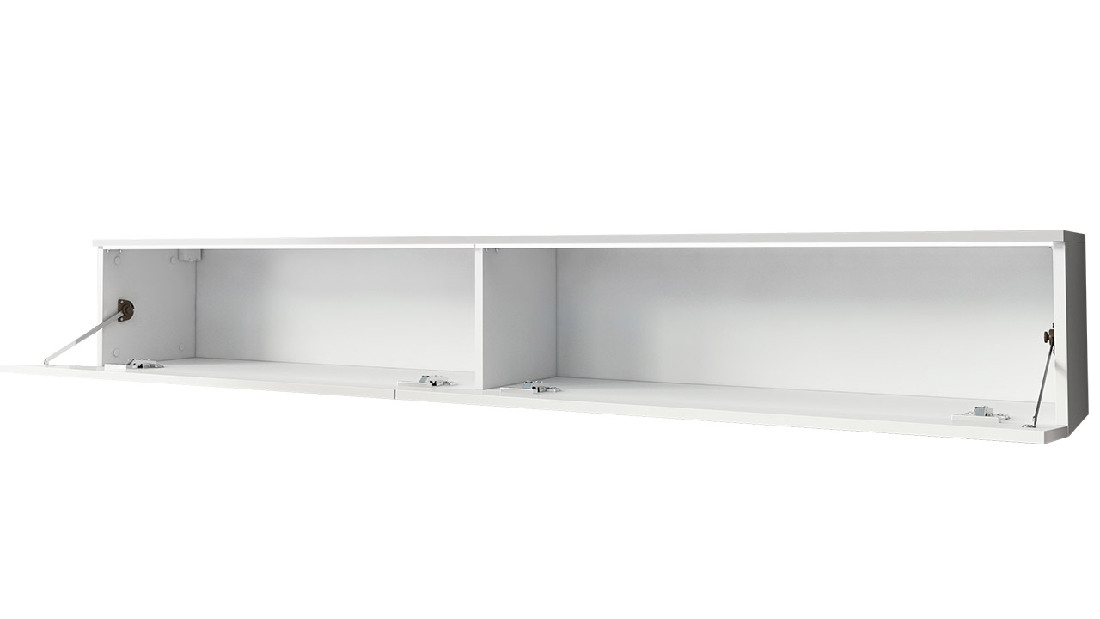 TV asztal/szekrény Mirjan Dilune 180 (matera + fényes fehér) (fehér LED világítás)