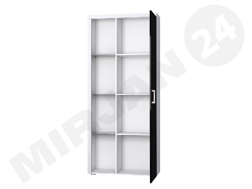 Polcos szekrény Mirjan Magnolia Mirjan MA2 (fehér + fényes fekete) (világítás nélkül)