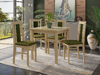 Asztal 4 székkel AL27 Arnold (szonoma + oliva)