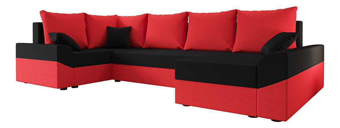 Sarok ülőgarnitúra Dusk Long (piros + fekete) (B)
