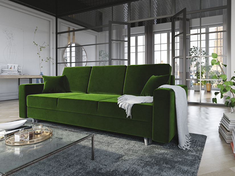 Szétnyitható kanapé Kineton (zöld)