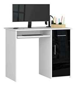 PC asztal Padma (fehér + fényes fekete)