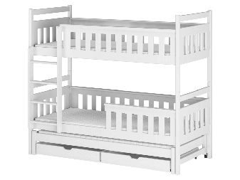 Gyerekágy 90 x 200 cm KARLA (ágyráccsal és tárolóhellyel) (fehér) *bazár