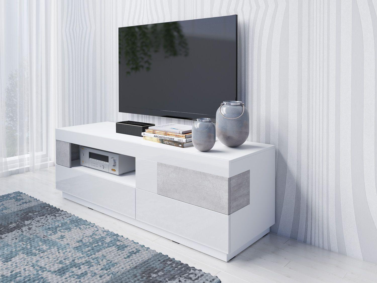 TV asztal Stacey Typ 41 (beton + fehér)