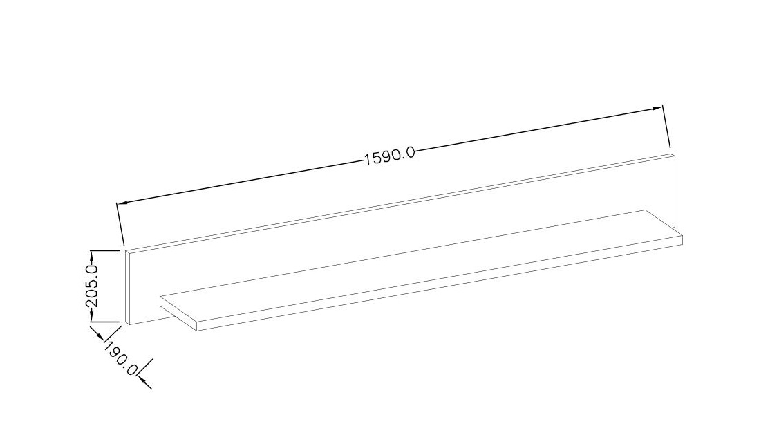 Polc Tamie Typ 01 (sötétszürke + tölgy)