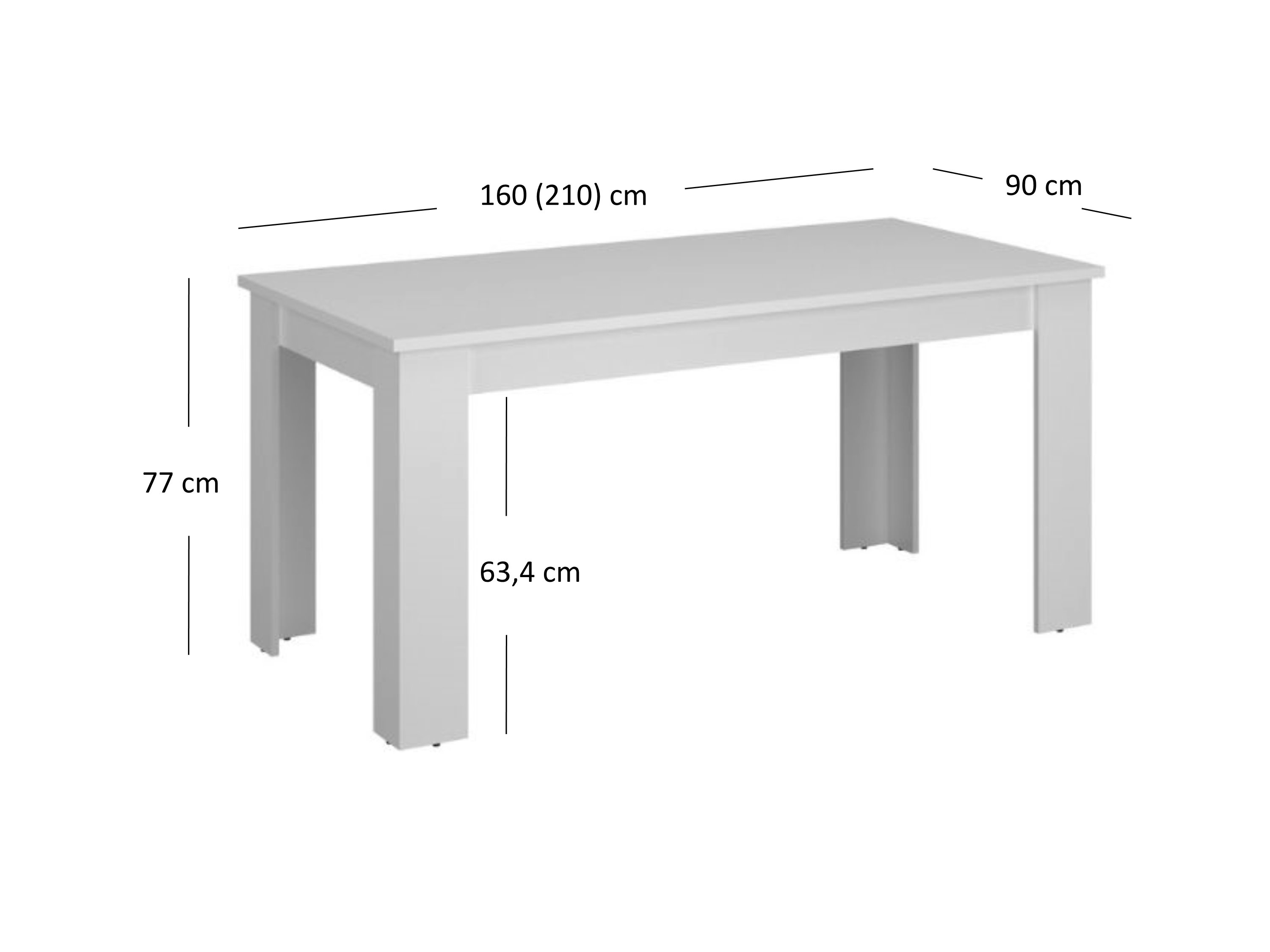 Széthúzható étkezőasztal (6 Mebel Bos Ethan (fehér)