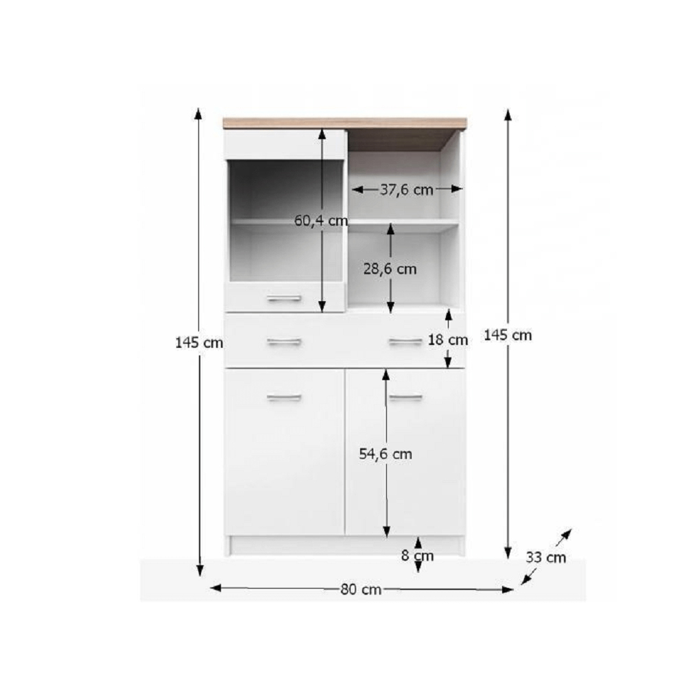 Vitrin Timmy Typ 02 2D1W1S/80