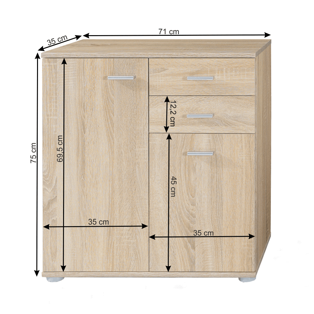 Komód Tammy 2 2T2S (sonoma tölgy)
